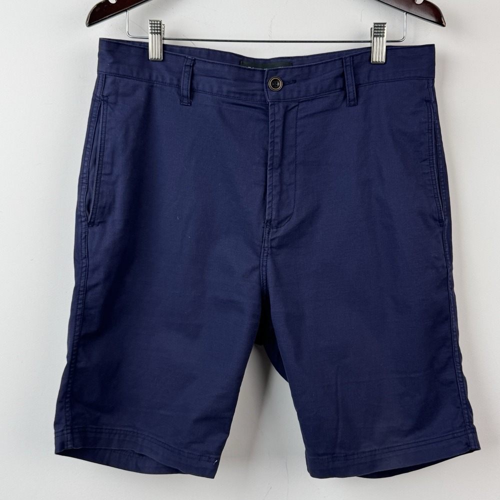 Rodd & Gunn Shorts Mens 32 Navy Woven Chino Flat Front Casual Travel Vacation